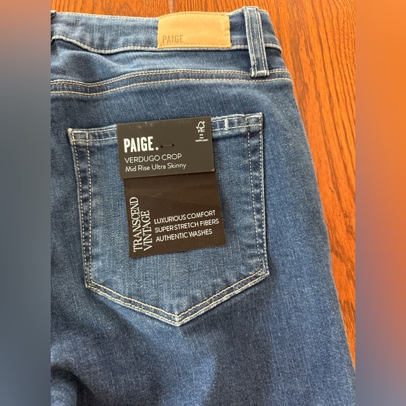 🆕 PAIGE Verdugo Crop Women’s Jeans Hydrangea Dest w/ Heirloom Hem Size 27 - Picture 9 of 11